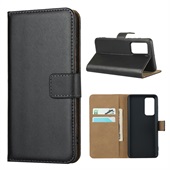 Leather Wallet for Huawei P40 - Black