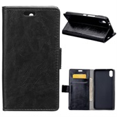 Crazy Horse PU Leather Wallet til iPhone XS Max - Black