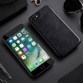 Leather Coated TPU Cover for iPhone 7/8/SE(2020) - Black