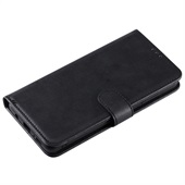 2-in-1 Split Leather Wallet for Samsung A51 - Black