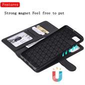 2-in-1 Split Leather Wallet for A71 Black