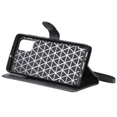 2-in-1 Split Leather Wallet for A71 Black