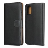 Leather Wallet for Samsung Galaxy A41 - Black