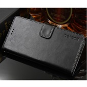 Crazy Horse PU Leather Wallet til Huawei P20 - Sort