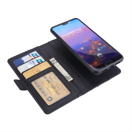 Book Style 2i1 Leather Wallet Huawei P20 Black