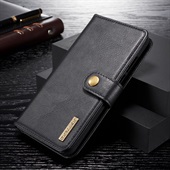 2-in-1 Split Leather Wallet for Huawei P30 Lite - Black