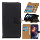 Leather Wallet for Huawei P40 Lite E - Black