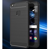 Fibre Brushed Cover til Huawei P10 Lite - Black