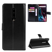 Crazy Horse Leather Wallet for OnePlus 7 Pro - Black