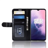 Crazy Horse Leather Wallet for OnePlus 7 Black