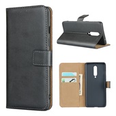Leather Wallet for Oneplus 8 Black