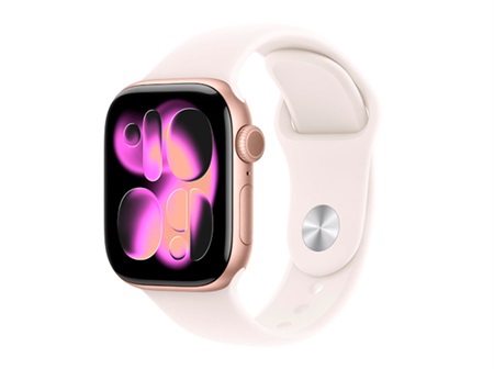 Apple Watch Series 11 GPS 46mm Rose Gold Aluminium Case with Light Blush Sport Band - M/L