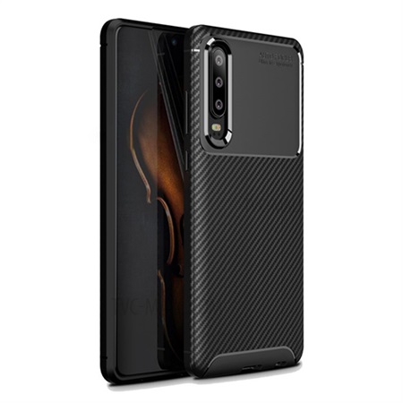 Carbon Fiber Texture TPU Cover - Huawei P30 - Black