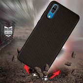 Carbon Fiber TPU  cover til  Huawei P20 Black
