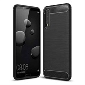 Carbon Fibre TPU Cover til Huawei P20 Pro - Black