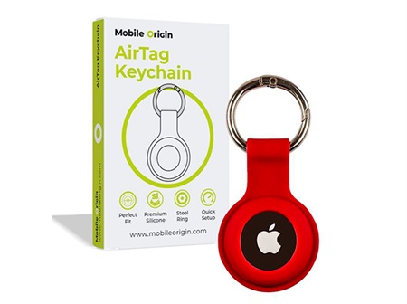 Mobile Origin AirTag KeyChain red