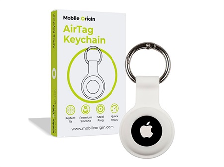 Mobile Origin AirTag KeyChain white