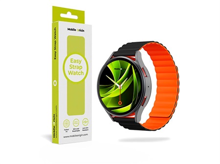 Easy Strap Magnetic Watch 20mm Black/Orange
