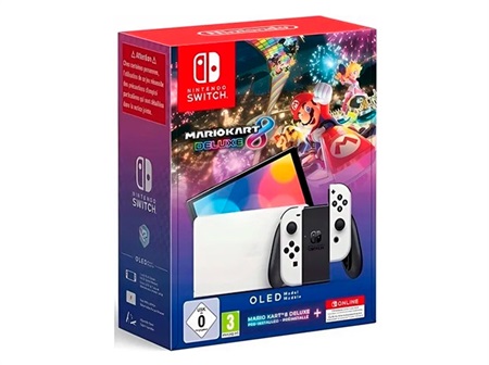 Nintendo Switch OLED Hvid Mario Kart 8 Deluxe