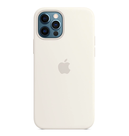 Apple Silikone-etui med MagSafe til iPhone 12 Pro Max – hvid