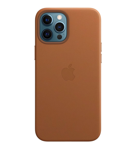 Læder-etui med MagSafe til iPhone 12 Pro Max – saddelbrun
