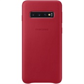 Samsung Galaxy S10 Leather Cover - Red
