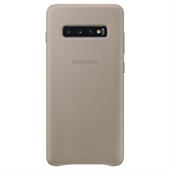 Samsung Galaxy S10 Plus Leather Cover - Gray