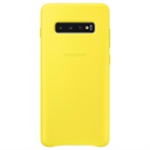 Samsung Galaxy S10 Plus Leather Cover - Yellow
