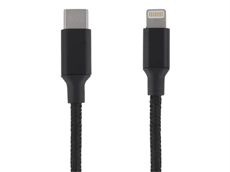 Usb-c til lightning braided cable Black - 1m