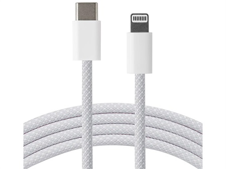 Usb-c til lightning braided cable White - 1m